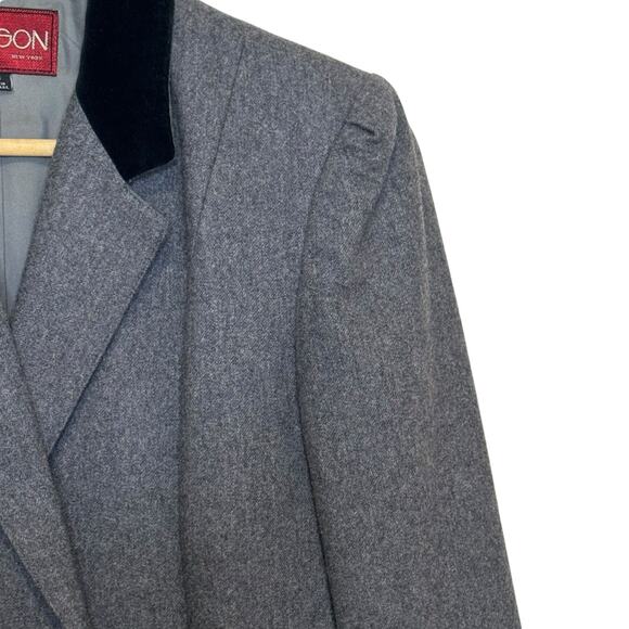 Vintage 1990's Sasson Size 10 Tweed and Velvet Blazer Jacket - Picture 4 of 9